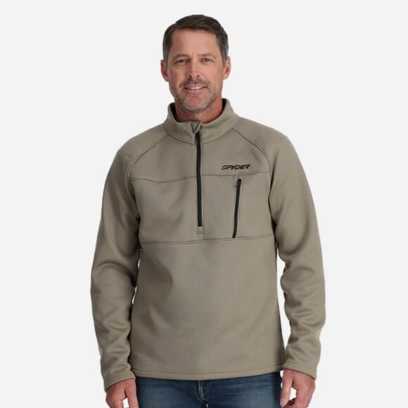 NEW Mens SPYDER Encore Half Zip Fleece Jacket DESERT TAUPE size L - Picture 1 of 2